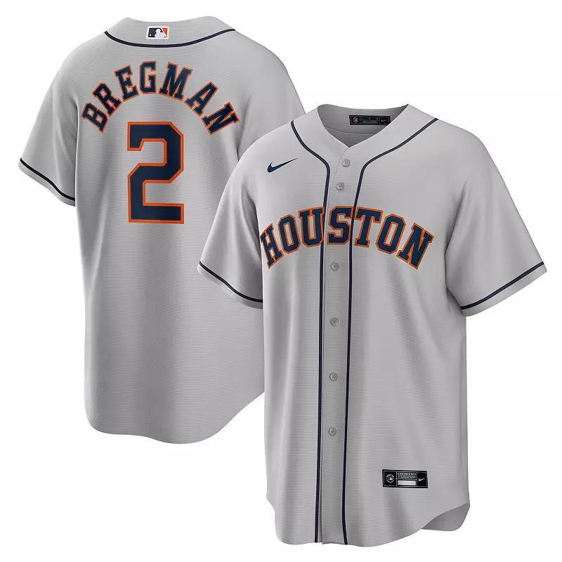 Mens Nike Alex Bregman Gray Houston Astros Road Replica Player Name Jersey Product Image