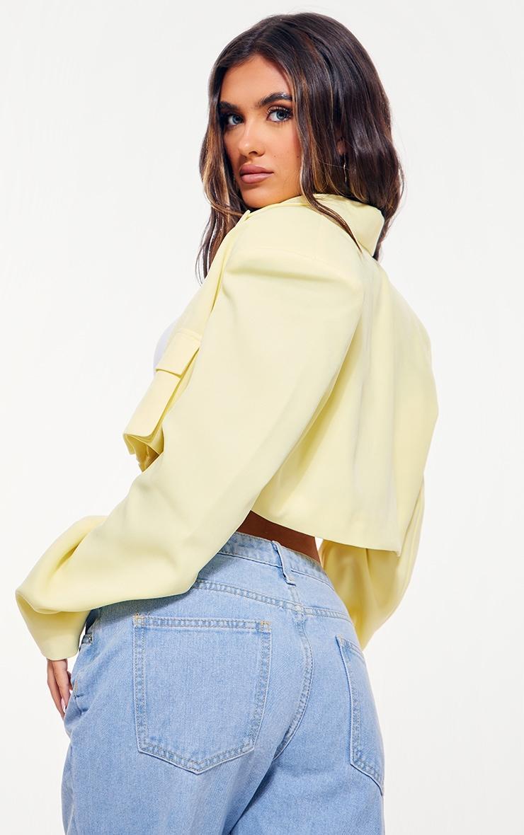 Lemon Pocket Detail Super Cropped Blazer Product Image