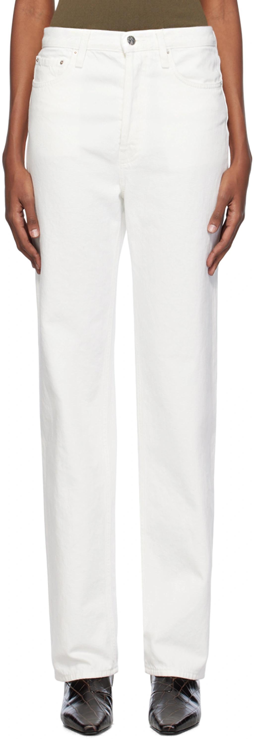 White Classic Cut Jeans In Blue product image