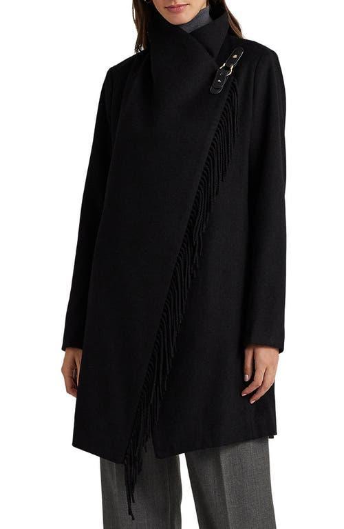 Lauren Ralph Lauren Fringe Drape Wool Blend Coat Product Image