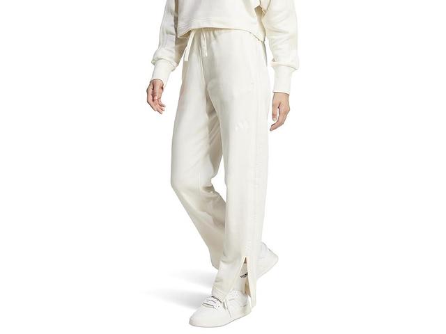 adidas All SZN French Terry 3-Stripes Straight Leg Pants (Off White) Women's Clothing Product Image