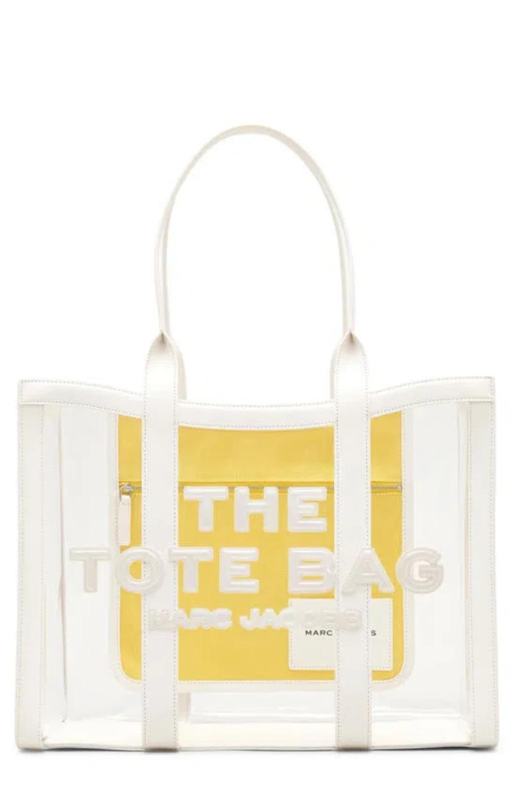 MARC JACOBS The Clear Crossbody Tote Bag In Bianco Chiari E Naturali Product Image