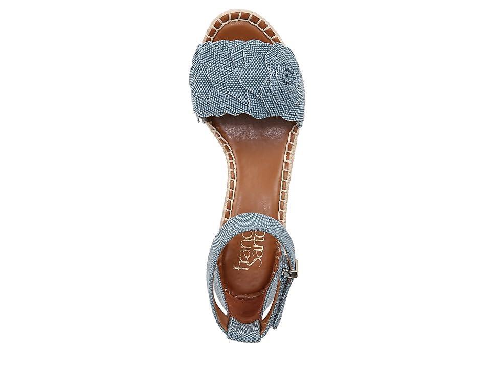 Franco Sarto Clemens Jute Wrapped Espadrille Wedge Heel Sandals (Denim Flower) Women's Sandals Product Image