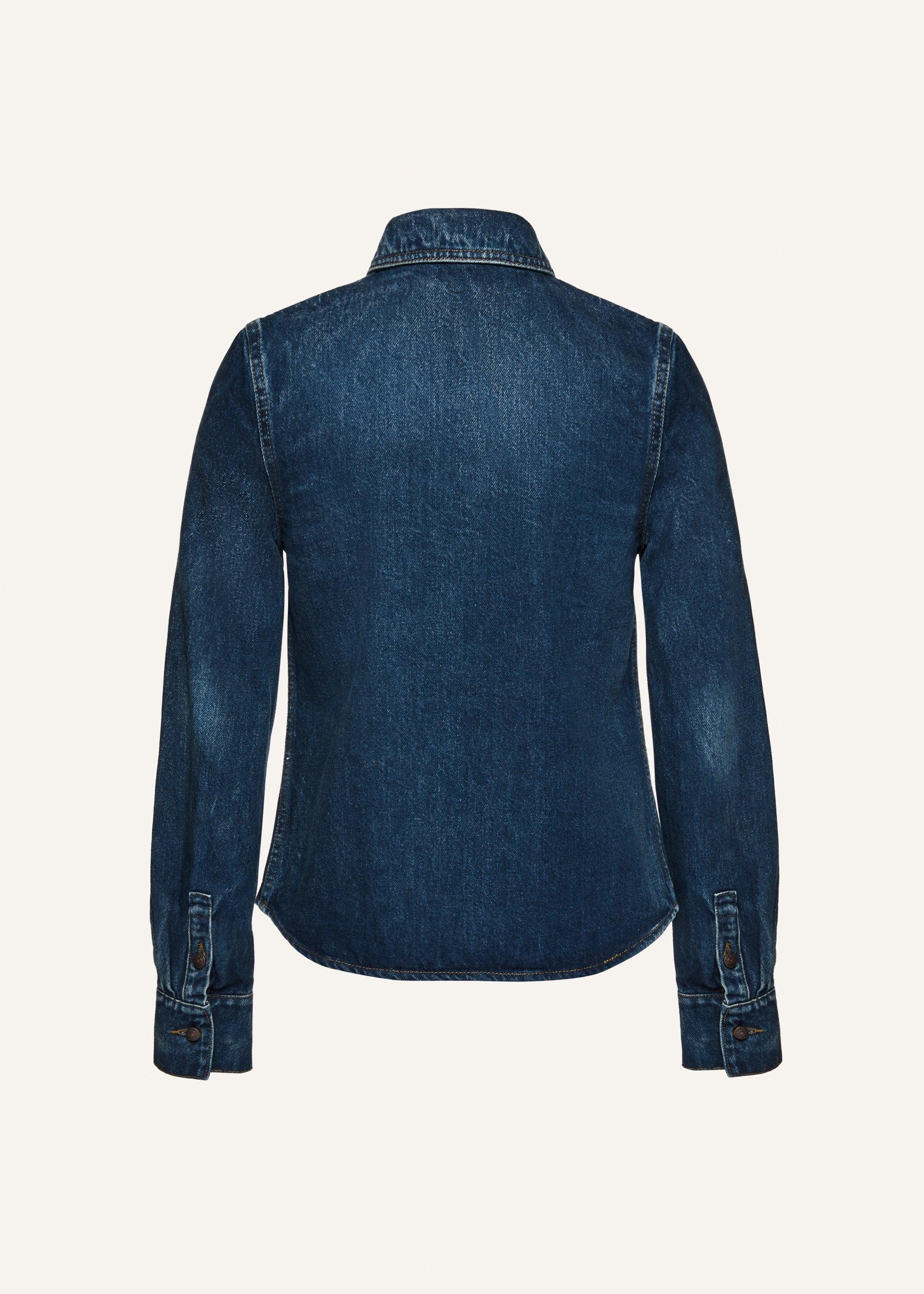 Fitted denim shirt in vintage blue Product Image