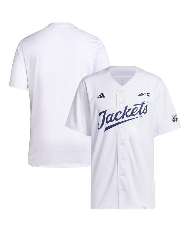 Mens adidas White Georgia Tech Yellow Jackets Team Baseball Jersey - White Product Image