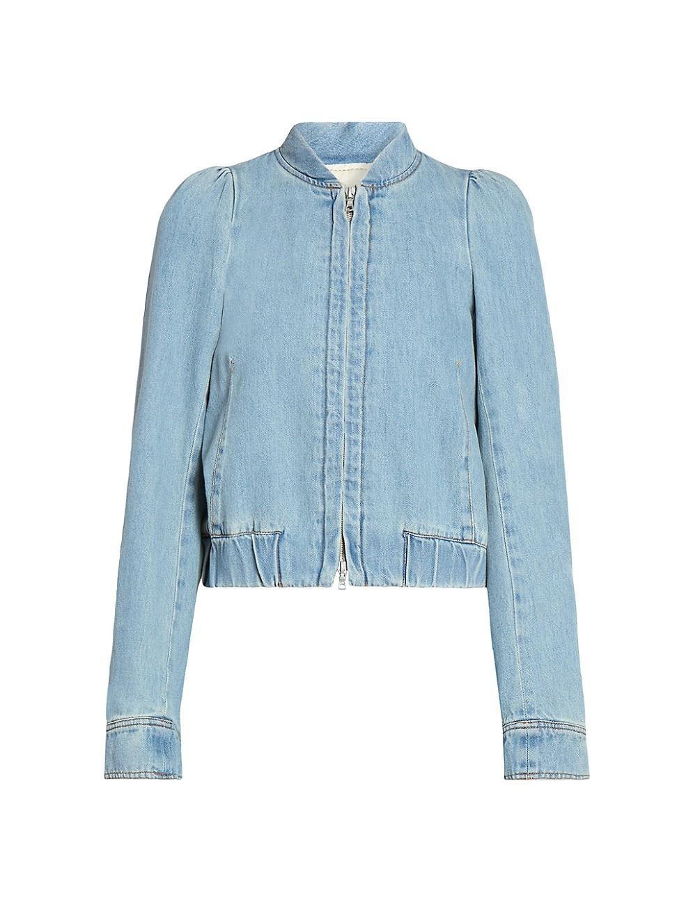 Womens Volca Cotton Denim Bomber Jacket Product Image