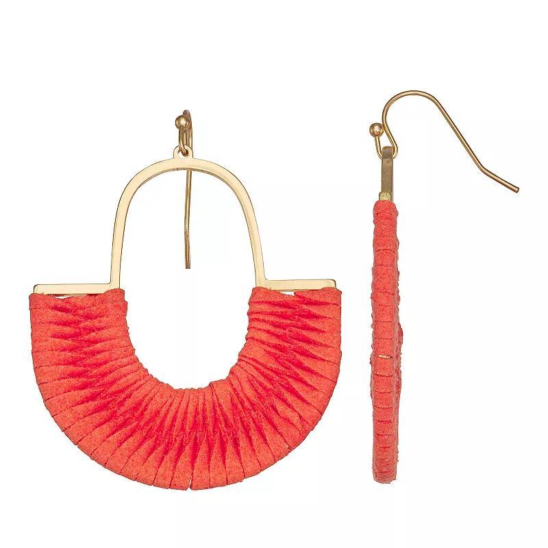 Sonoma Goods For Life Gold Tone Woven Suede Drop Earrings, Womens, Orange Product Image