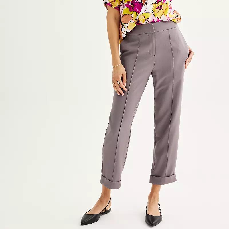 Womens Nine West Pintuck Roll Cuff Pants Product Image