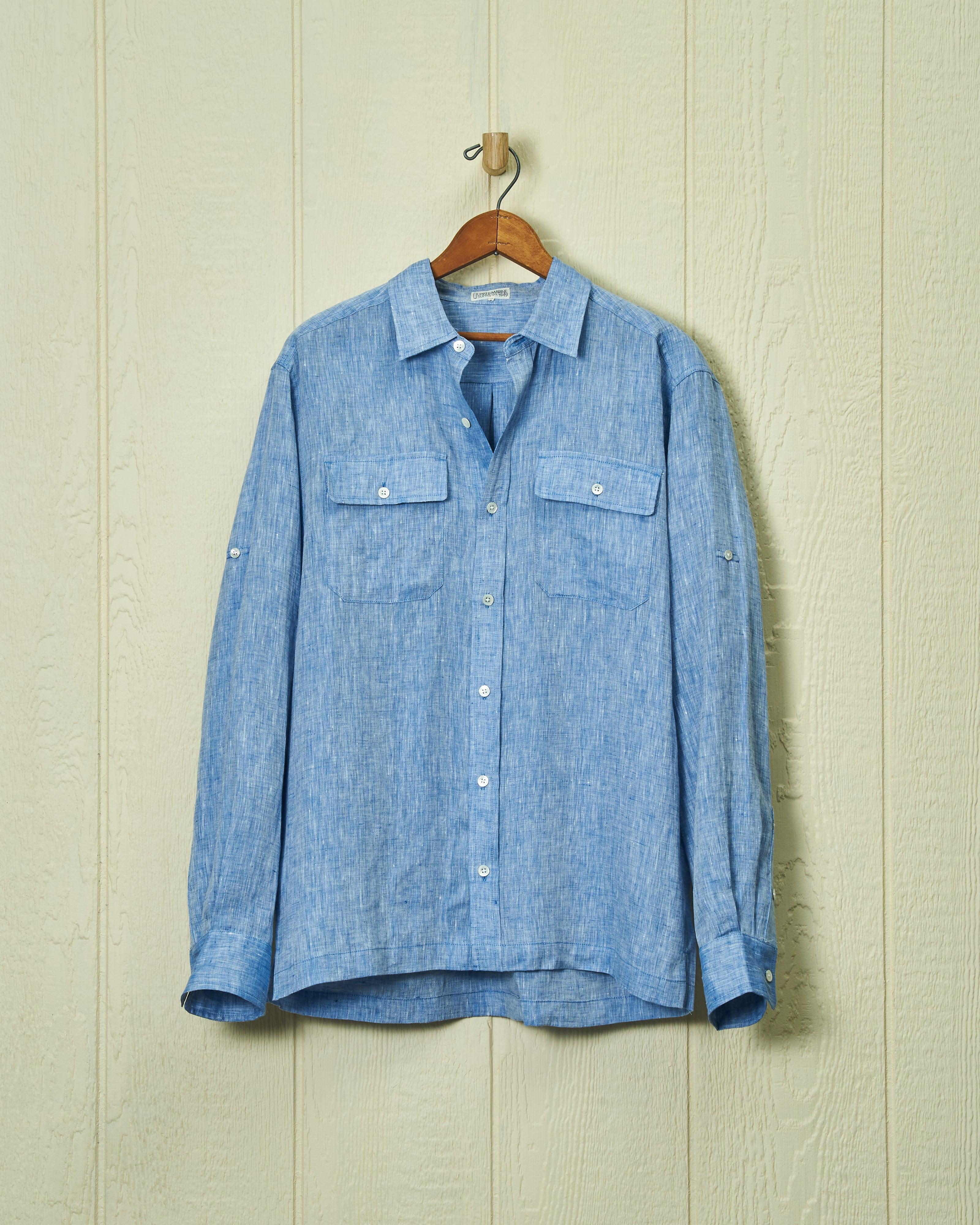 Linen Utility Shirt in Chambray Product Image