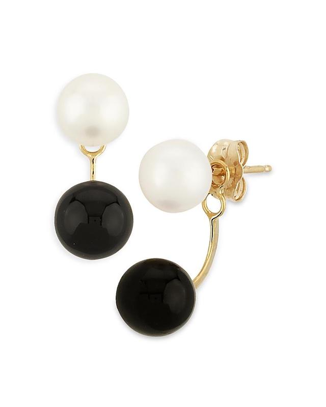 Saks Fifth Avenue Made in Italy Saks Fifth Avenue Women's 14K Yellow Gold & 5MM Freshwater Pearl Stud Earrings  - female - Size: one-size Product Image