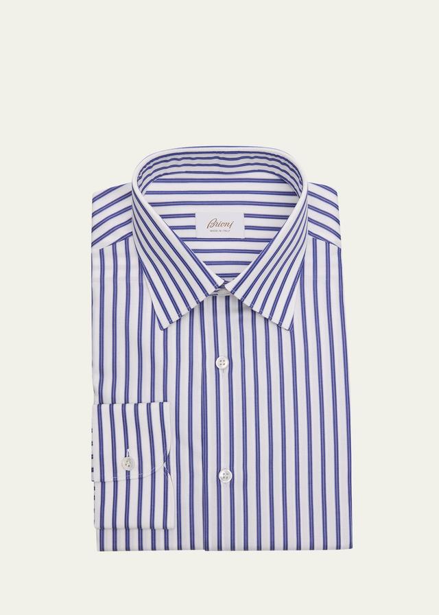 Mens Cotton Stripe Dress Shirt Product Image