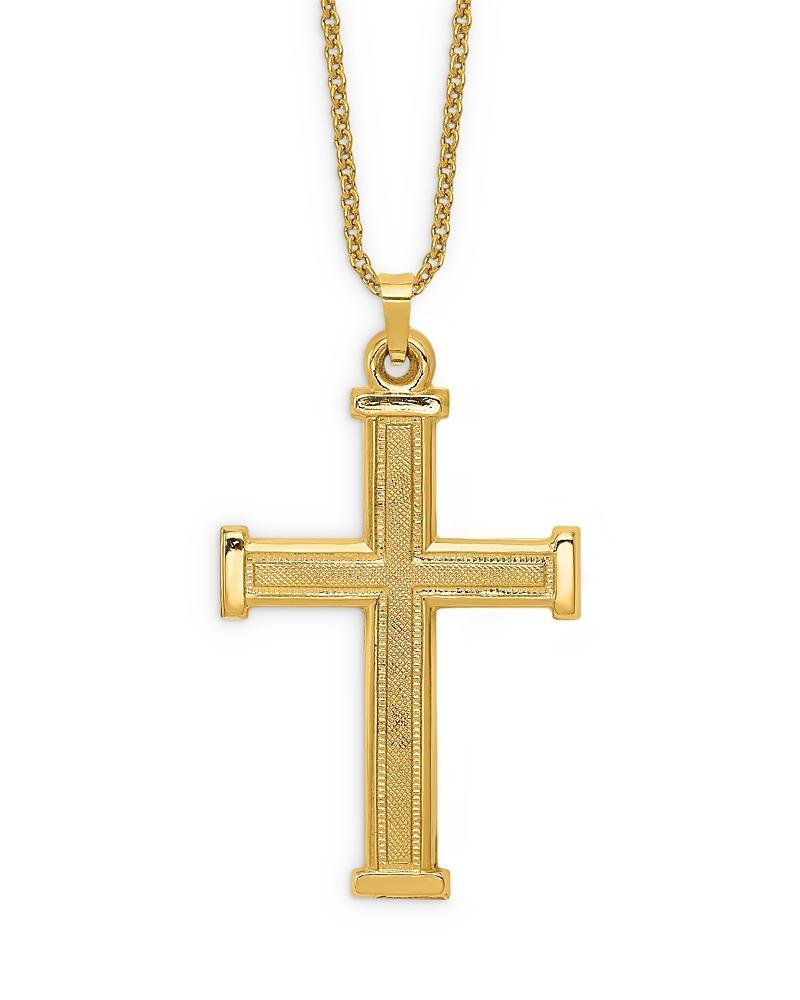 Bloomingdales Mens Latin Cross Pendant Necklace in 14K Yellow Gold, 20 - 100% Exclusive Product Image