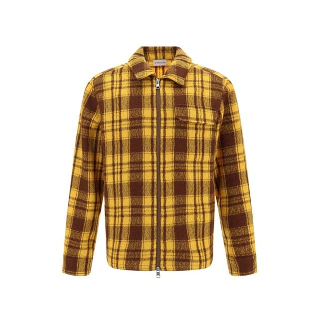 Wool Checked Jacket In Yellow Product Image