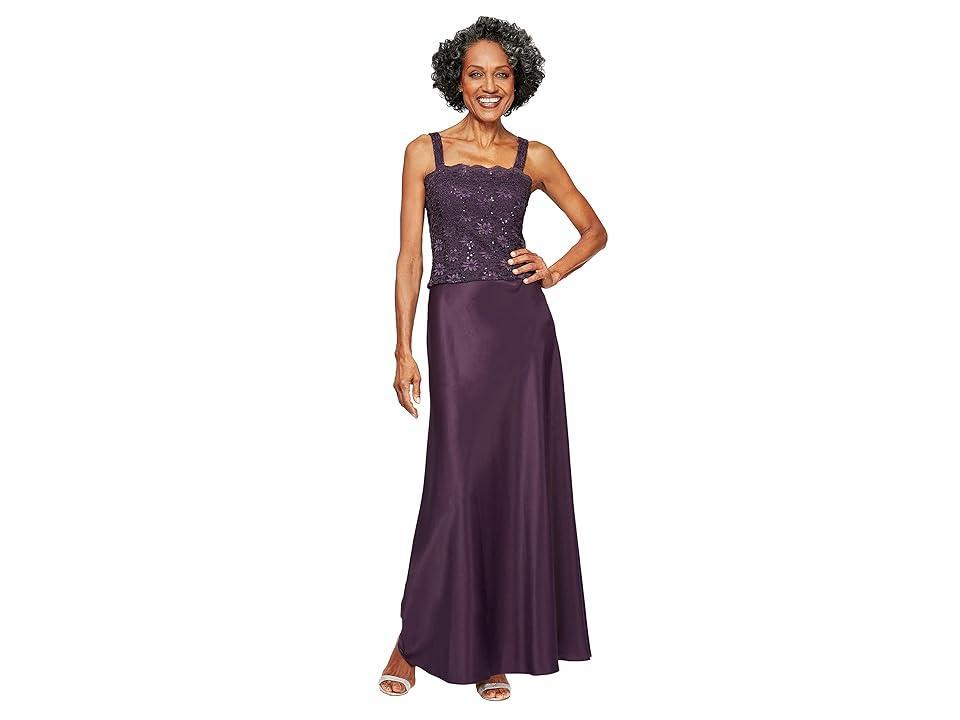 Alex Evenings Sequin Lace & Satin Gown with Jacket Product Image