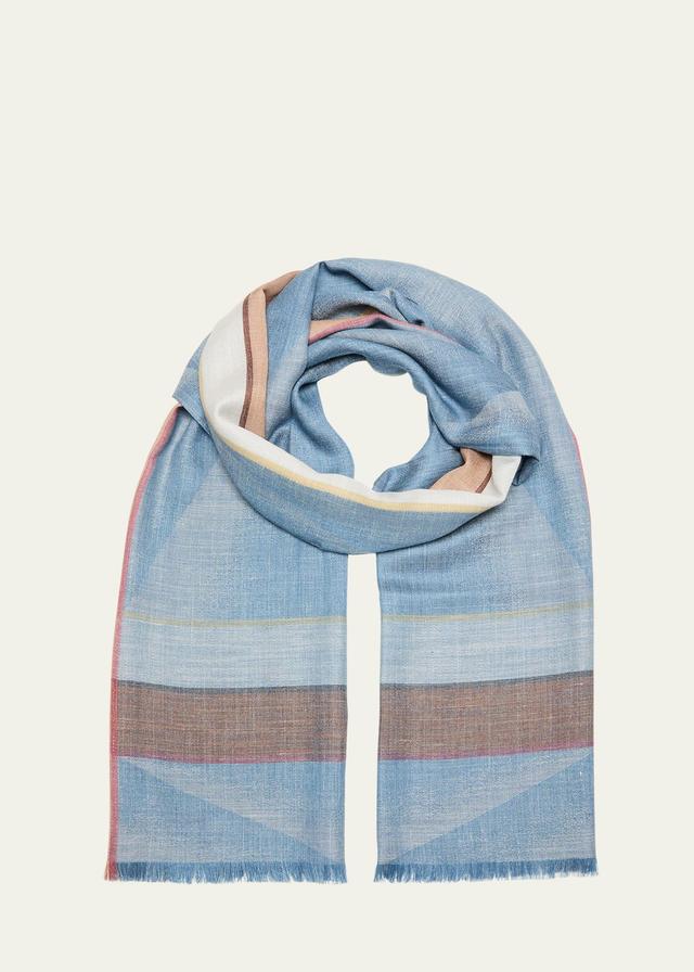 Mens Silk-Wool Blend Multicolor Scarf Product Image