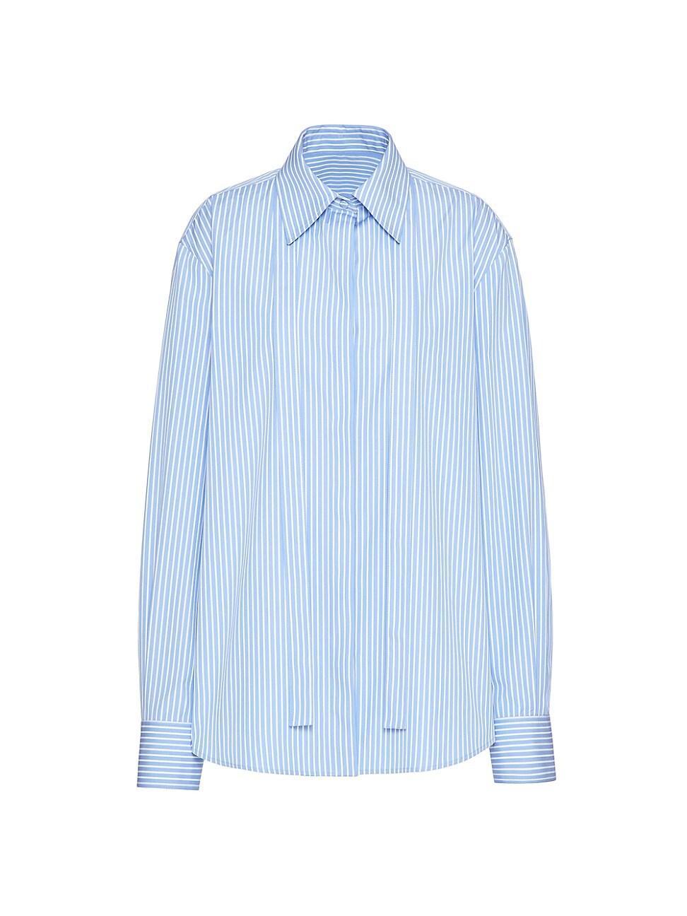 Womens Classic Stripe Poplin Shirt Product Image