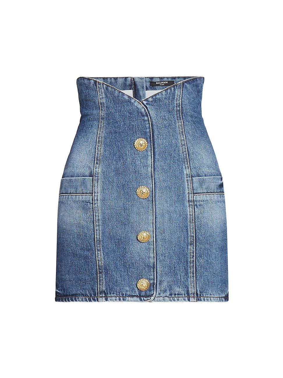 Womens Denim Tulip Miniskirt product image