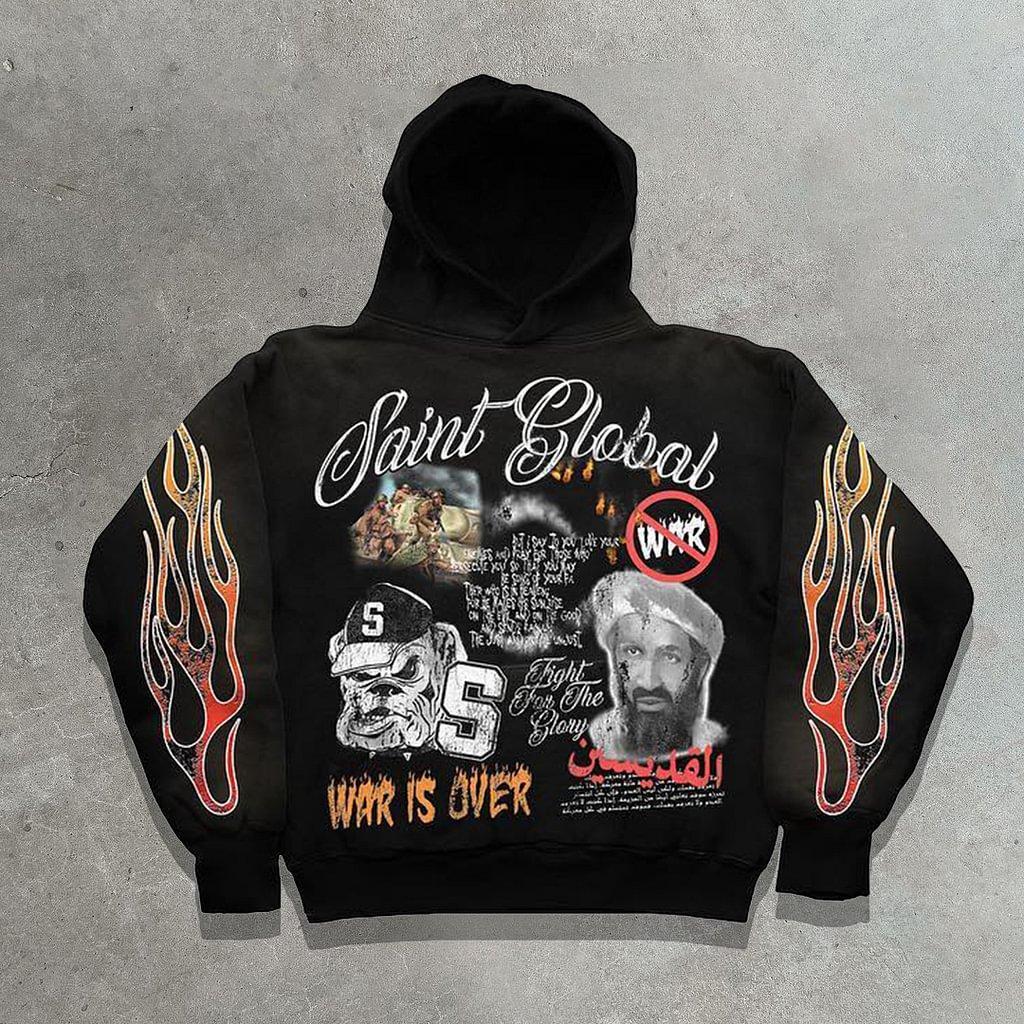 Vintage Who Is The Saint Graphics Pocket Hoodie Product Image