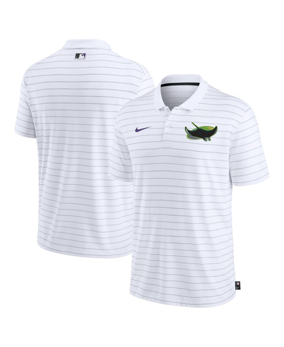 Nike Mens White Tampa Bay Rays Authentic Collection Victory Striped Performance Polo Product Image