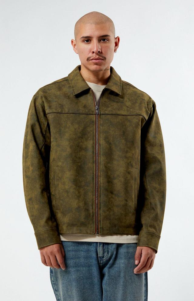 Men's Faux Leather Textured Jacket Product Image