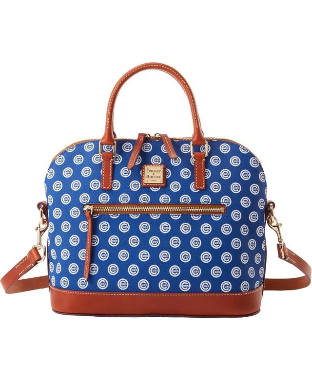 Womens Dooney & Bourke Chicago Cubs Signature Domed Zip Satchel Purse Product Image