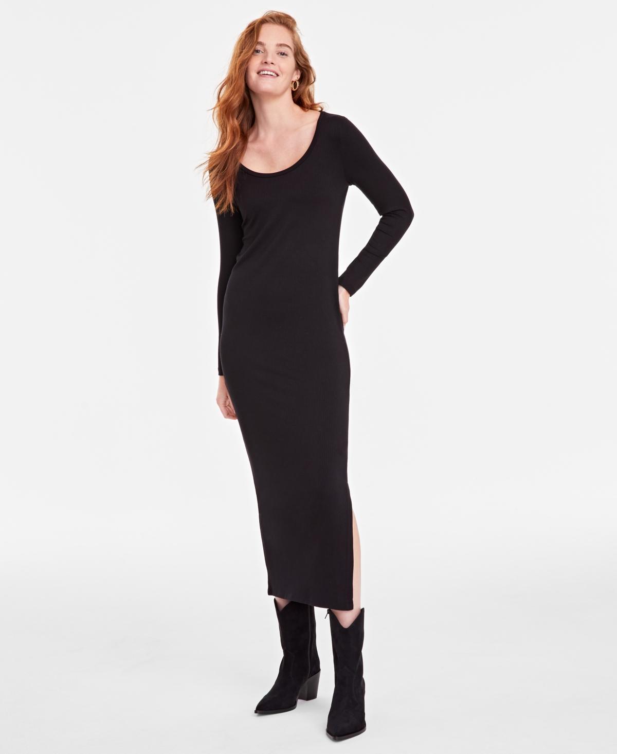 On 34th Womens Scoop-Neck Rib-Knit Ankle Maxi Dress, Created for Macys Product Image