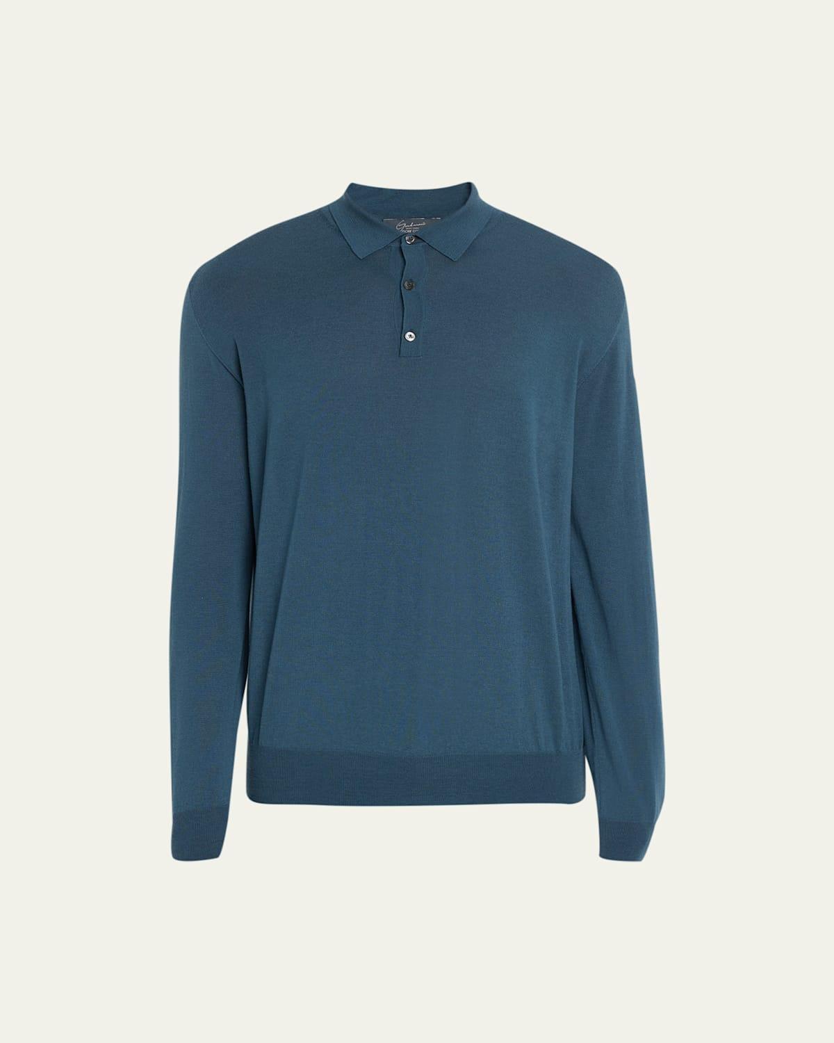 Mens Superfine Merino Polo Sweater Product Image