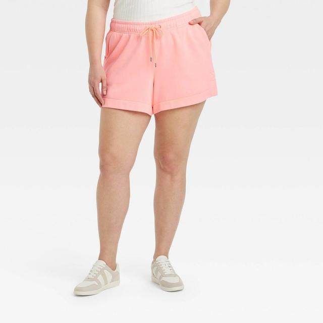 Womens Mid-Rise Fleece Shorts - Universal Thread Peach Orange XXL Product Image