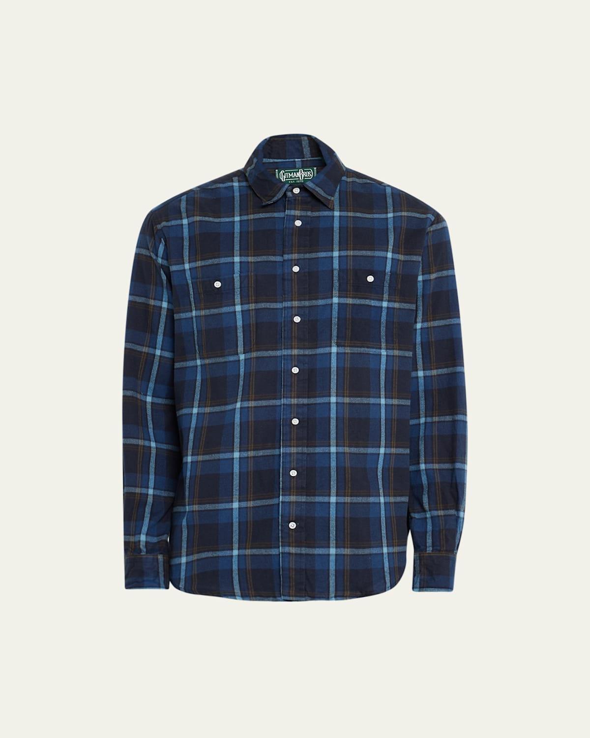 Mens Check Flannel Sport Shirt Product Image