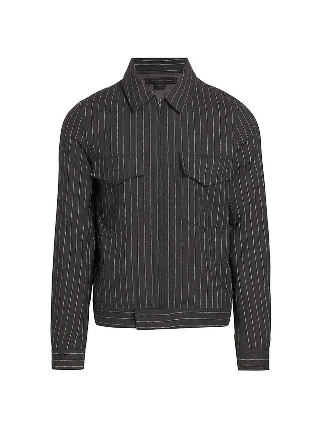 Mens COLLECTION Pinstriped Shirt Jacket Product Image