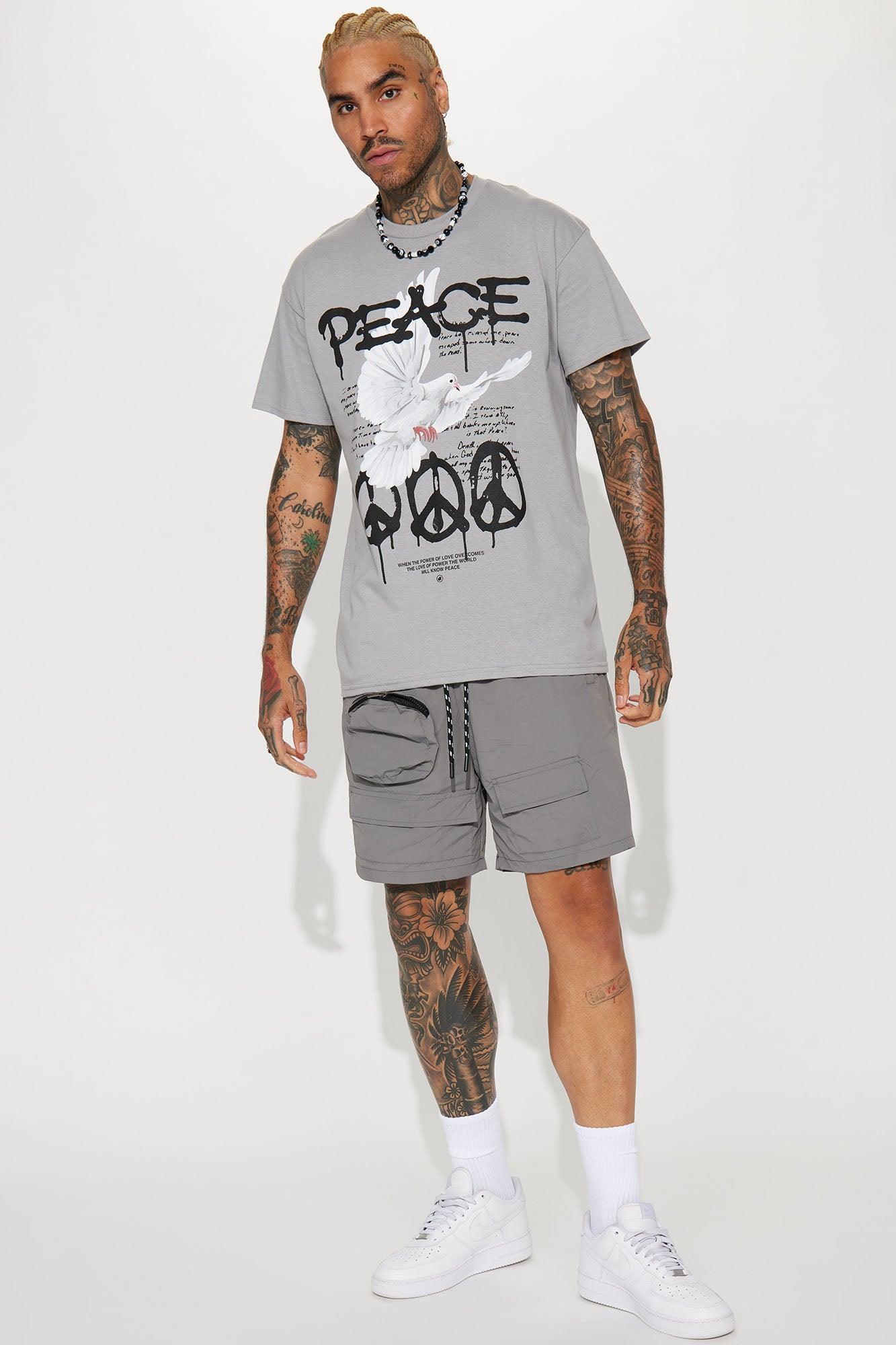 The Power Of Peace Short Sleeve Tee - Grey Product Image