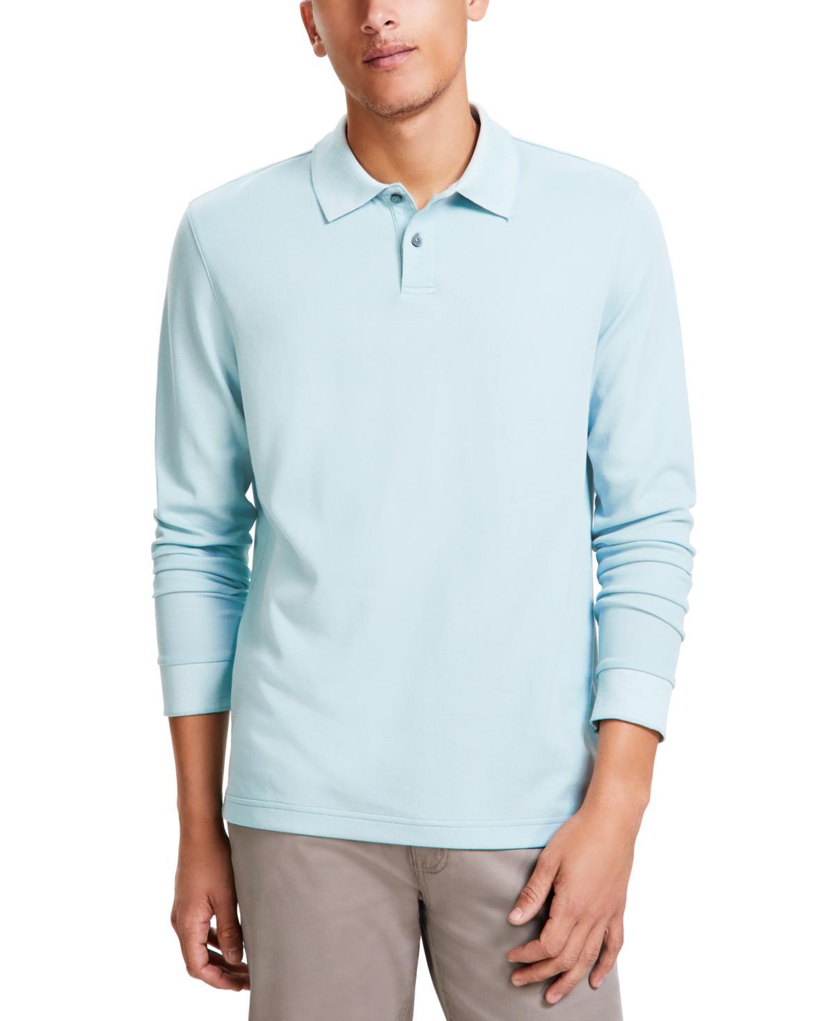 Alfani Mens Classic-Fit Solid Long-Sleeve Polo Shirt, Created for Macys Product Image