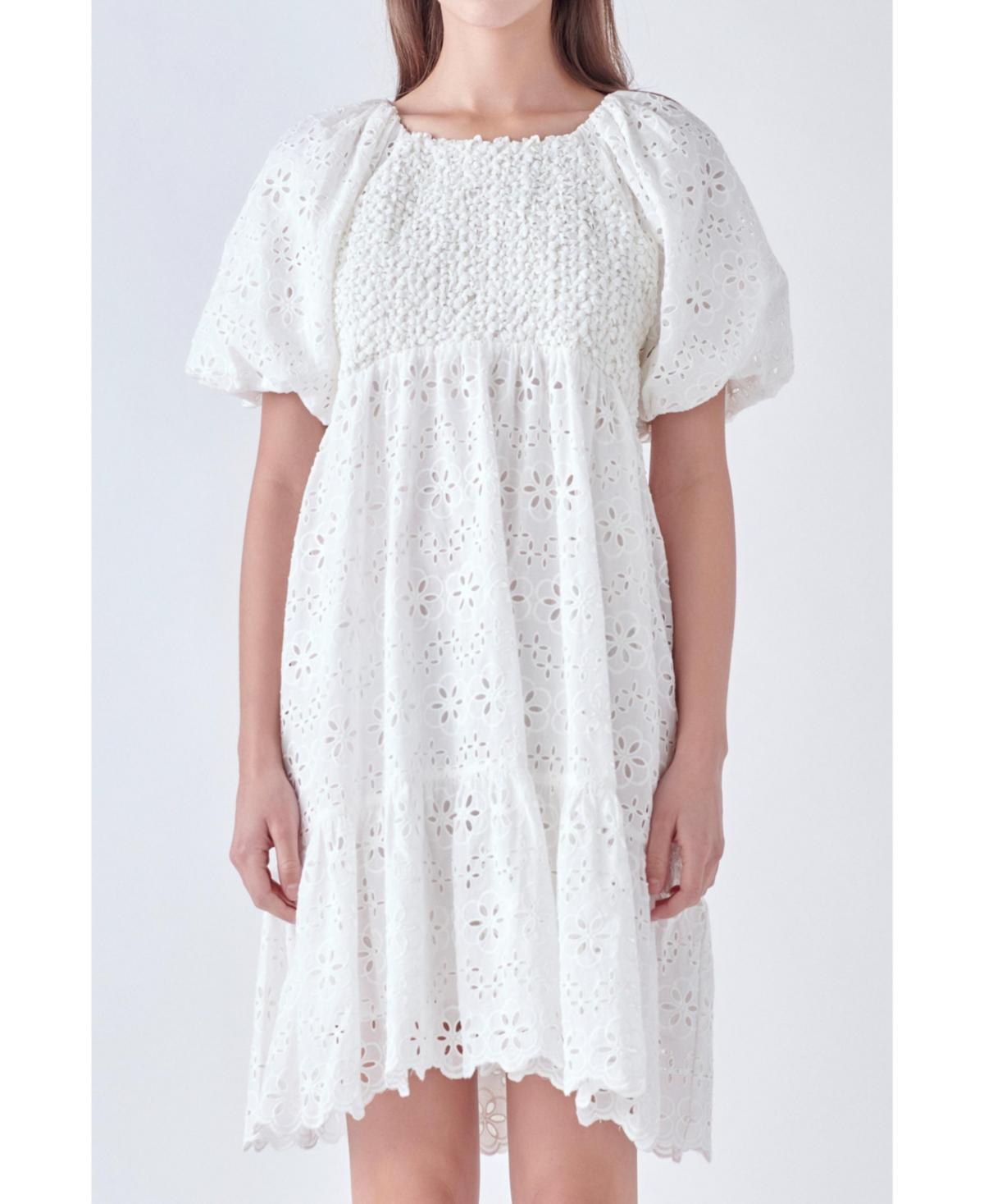 English Factory Eyelet Knit Combo Dress Product Image