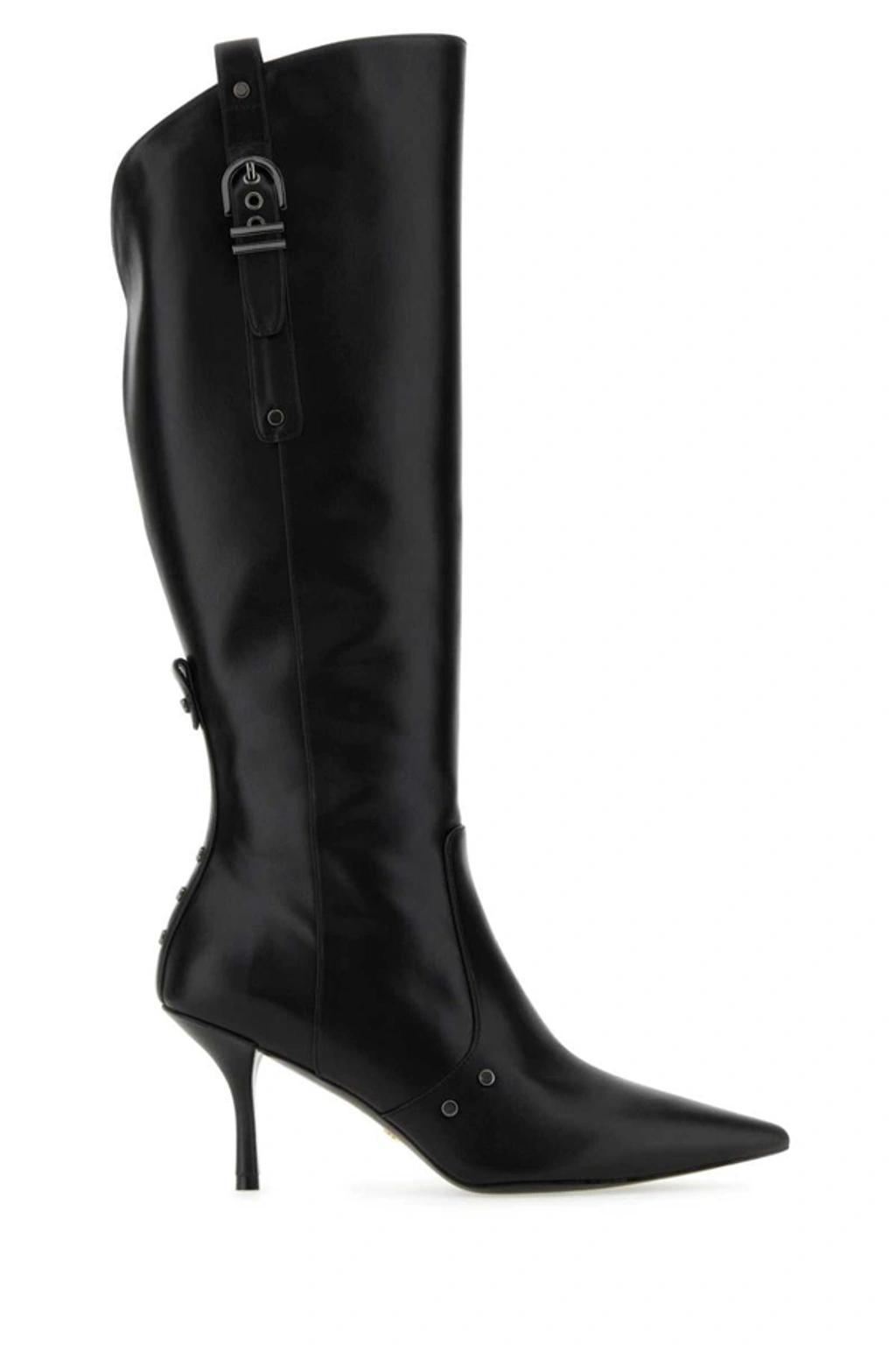 Black Leather Maverick Boot Product Image