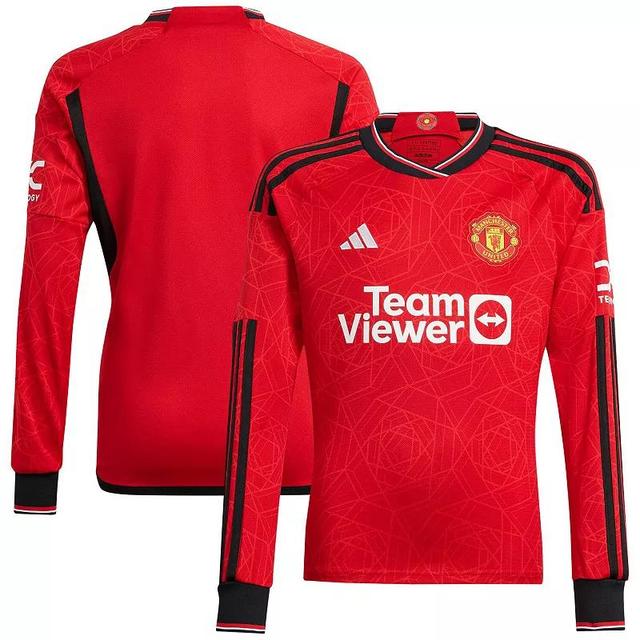 Mens adidas Manchester United 2023/24 Home Replica Long Sleeve Jersey Product Image