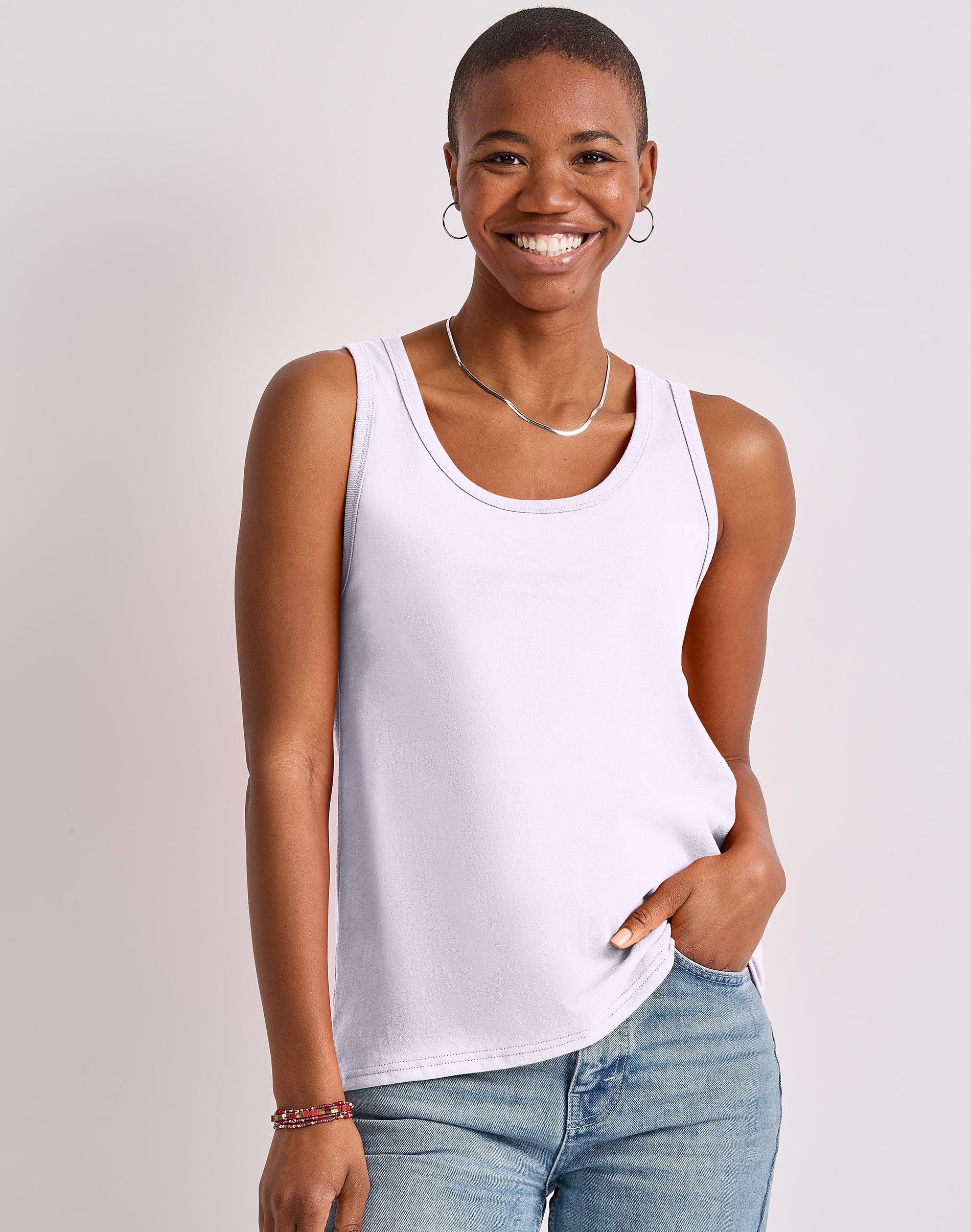 Hanes Essentials Womens Cotton Tank Black M Product Image