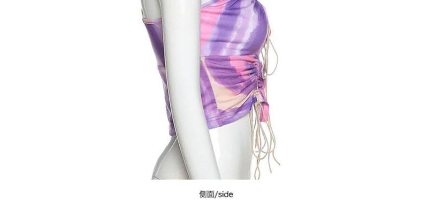 Drawstring Ruched Tie-Dyed Cropped Camisole Top Product Image