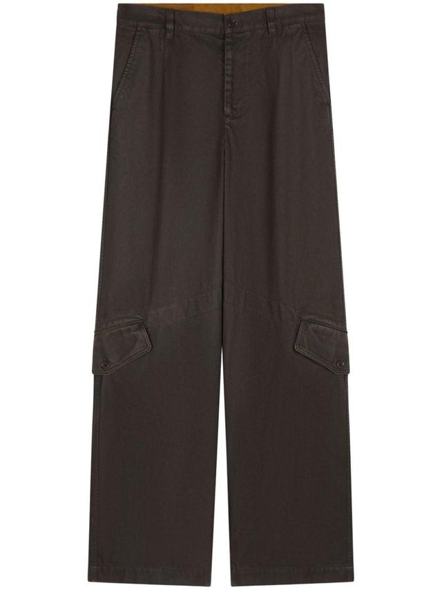 DRIES VAN NOTEN Flap-pockets Cotton Trousers In 802 Grey Product Image