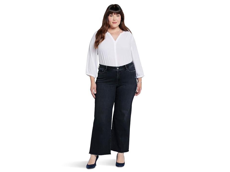 NYDJ Plus Size Teresa Wide Leg Ankle Fray Hems in Huntley (Huntley) Women's Jeans Product Image