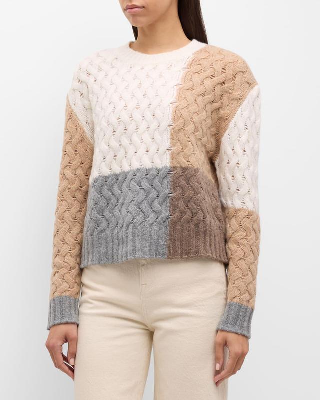 Womens Colorblocked Wool & Cashmere-Blend Sweater Product Image