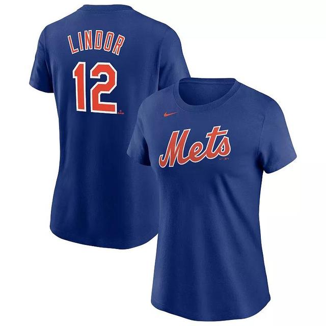 Womens Nike Francisco Lindor Royal New York Mets Name & Number T-Shirt Product Image