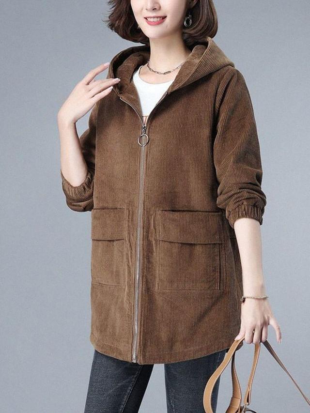 Corduroy Hooded Zip Jacket Product Image