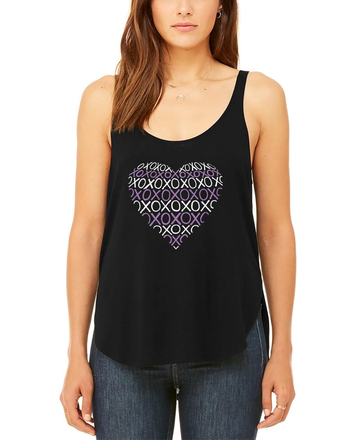 Womens Word Art Xoxo Heart Flowy Tank Top Product Image