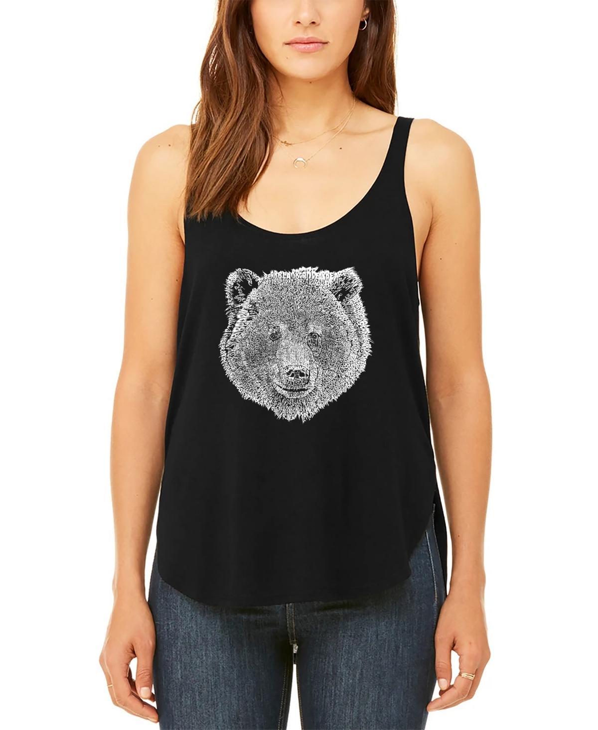 Womens Premium Word Art Flowy Bear Face Tank Top Product Image