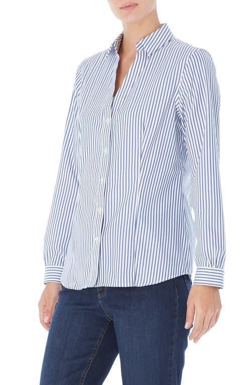 Jones New York Easy Care Cotton Stripe Print Point Collar Long Sleeve Button Front Shirt product image