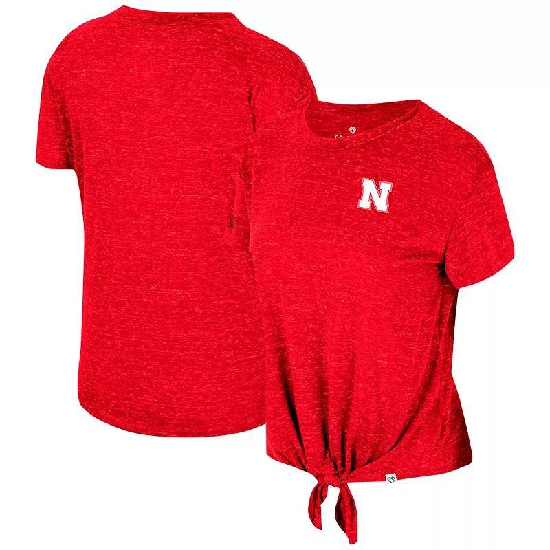 Womens Colosseum Scarlet Nebraska Huskers Finalists Tie-Front T-Shirt Product Image