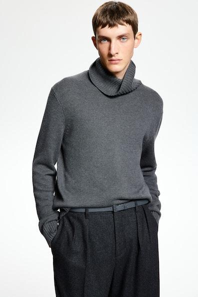 Cotton-Blend Mock-Turtleneck Sweater Product Image