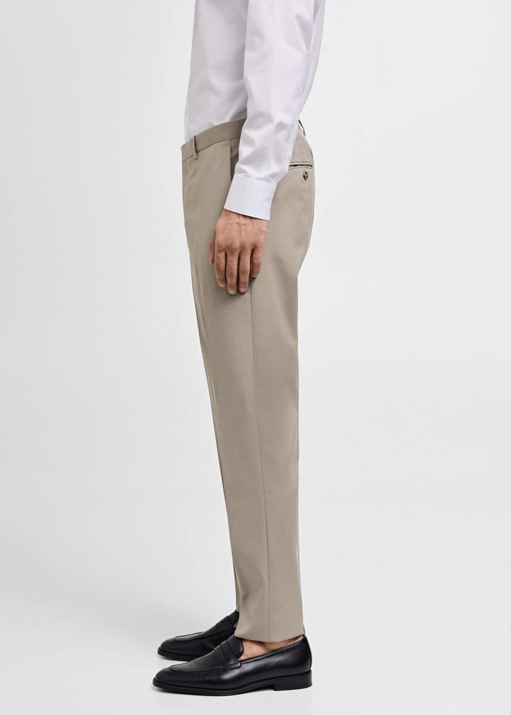 MANGO MAN - 100% virgin wool slim-fit suit pants beigeMen Product Image