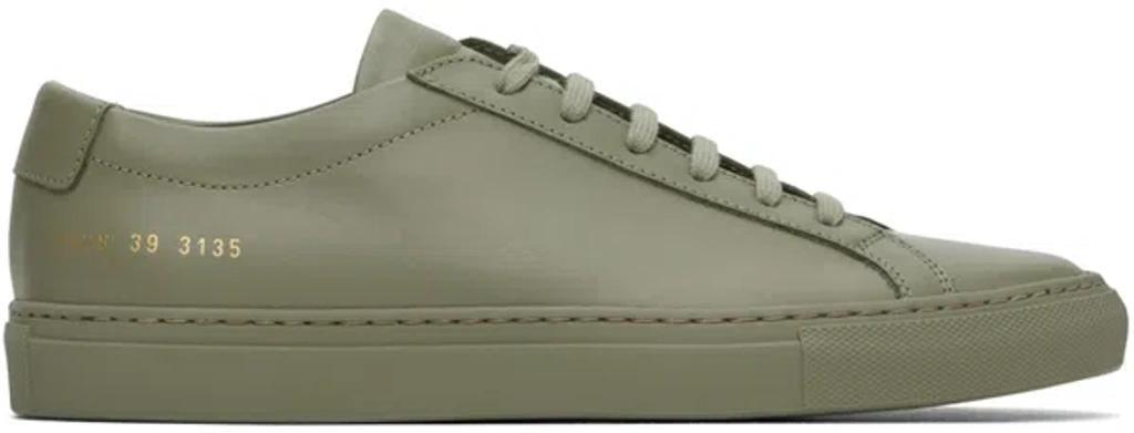 COMMON PROJECTS Khaki Original Achilles Low Sneakers In Green Product Image