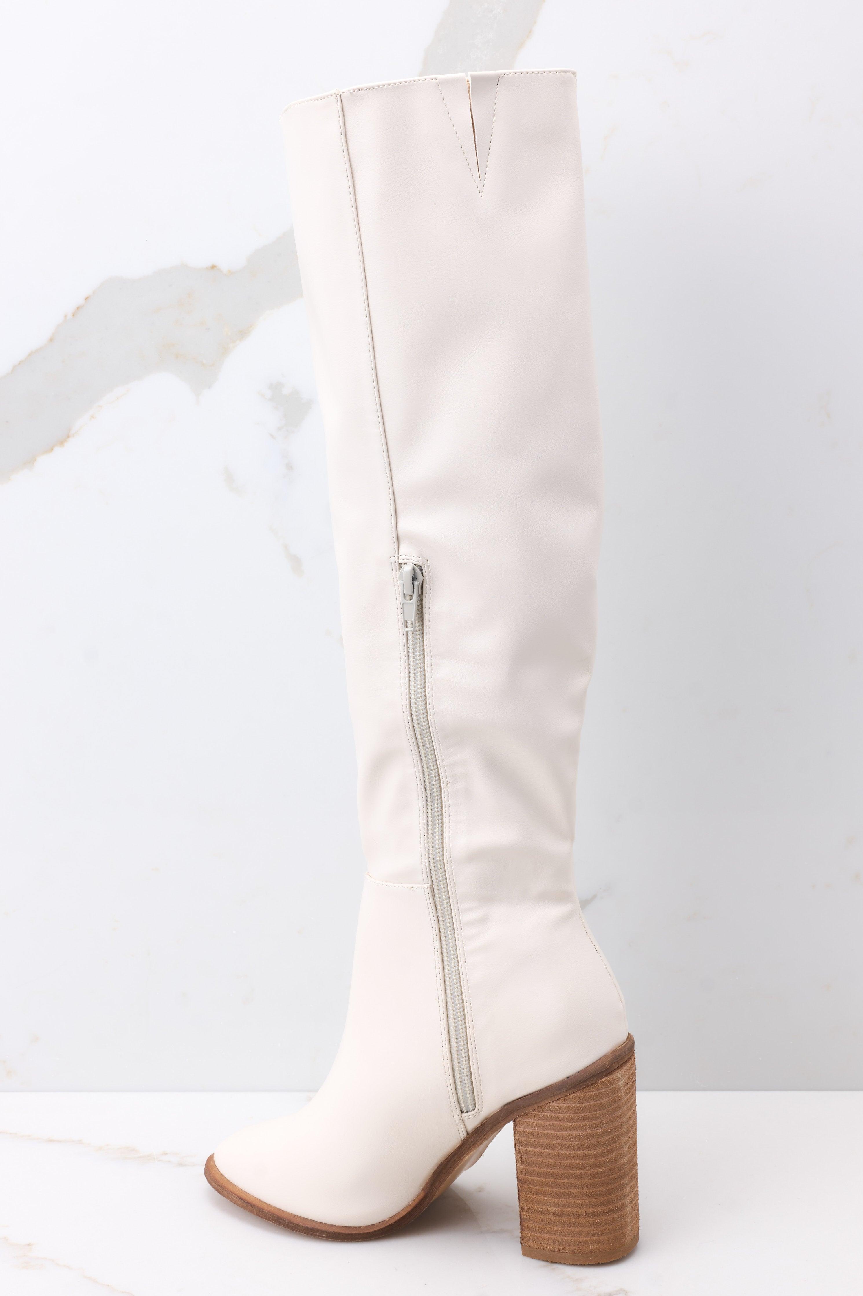 Standing Tall White Boots Product Image